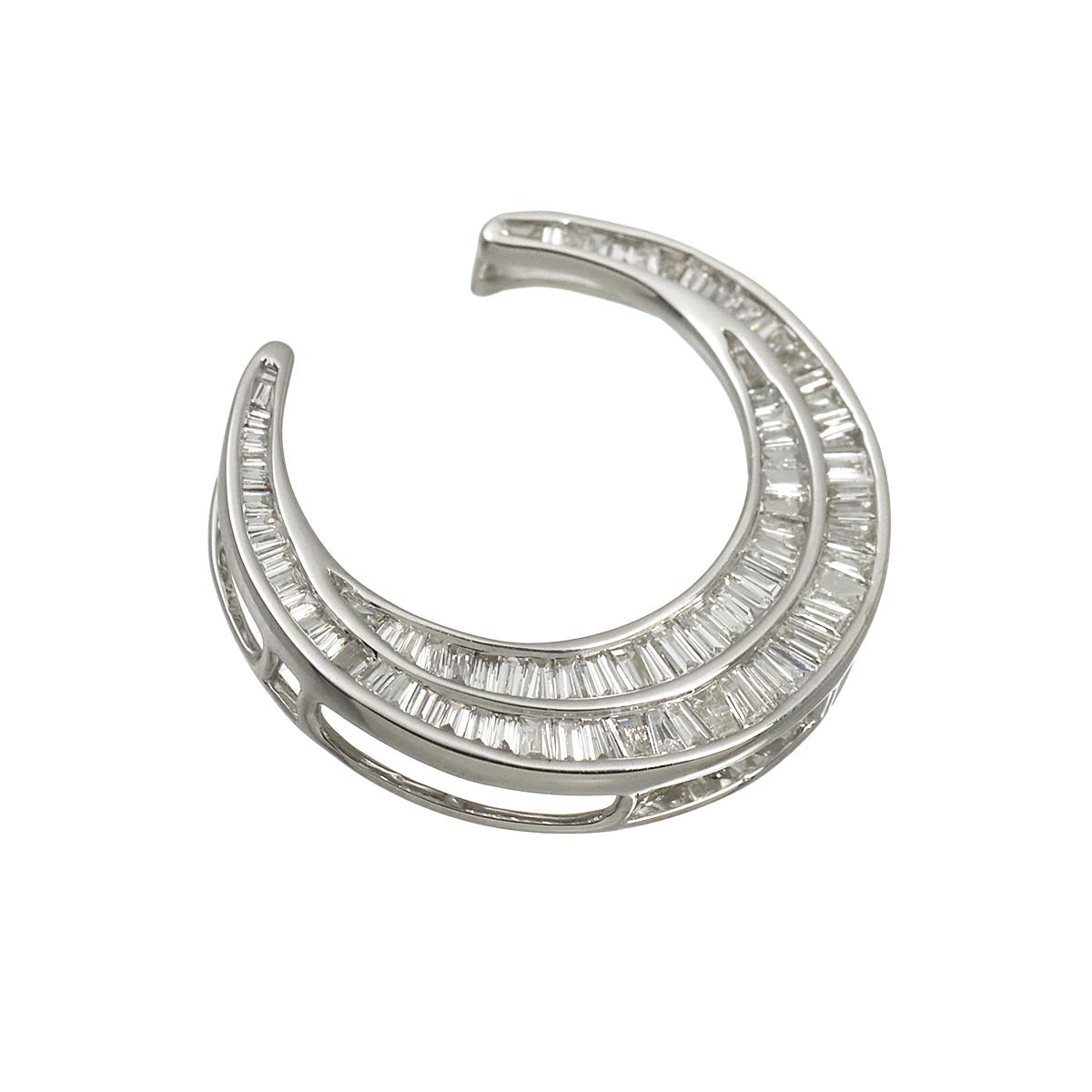 Diamond 0.72ct Pendant Top 18K K18 WG White Gold 750