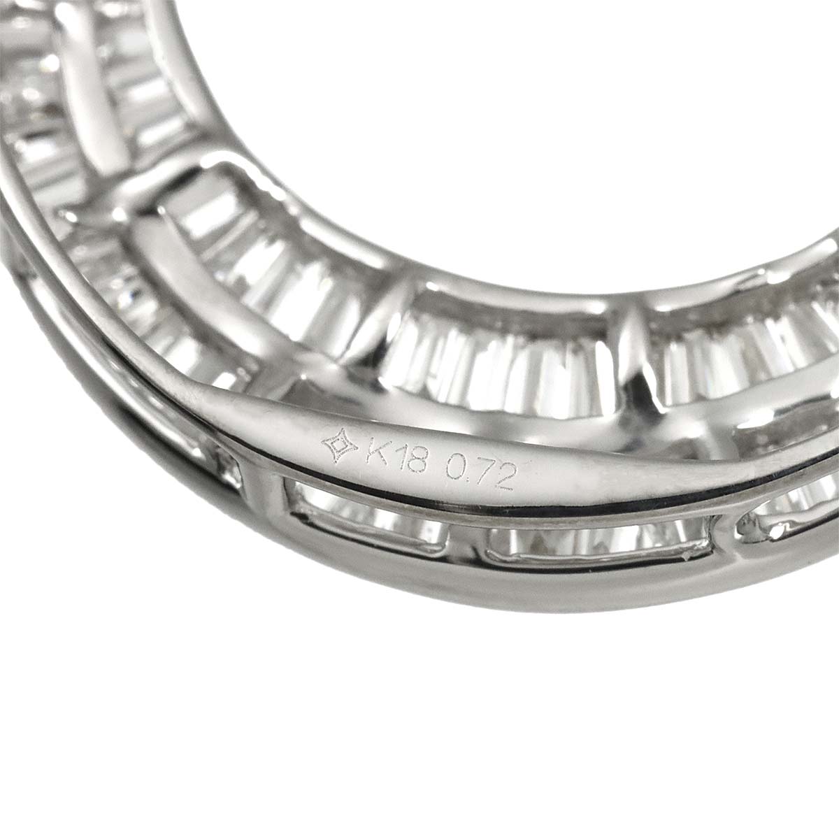 Diamond 0.72ct Pendant Top 18K K18 WG White Gold 750