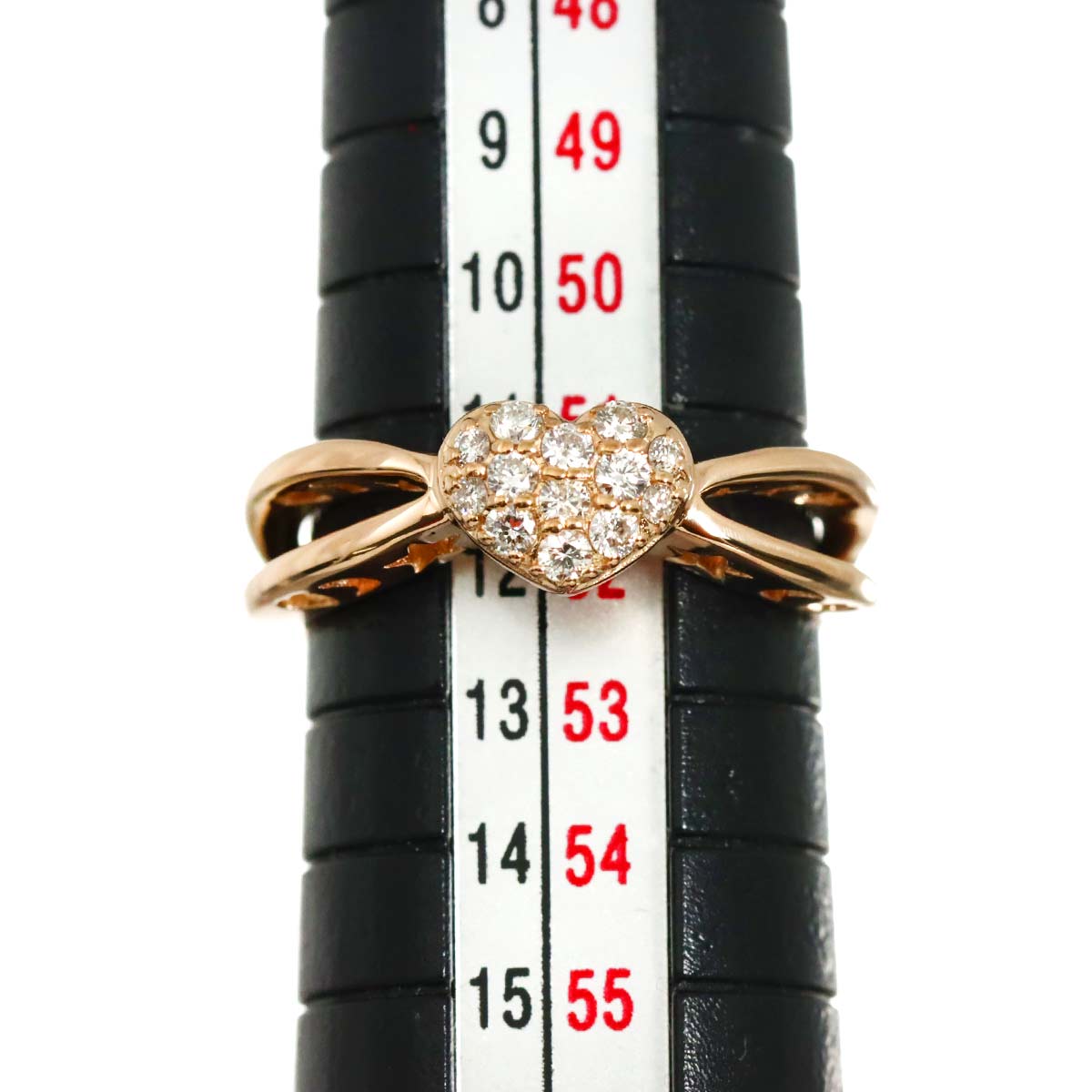 Diamond 0.20ct Heart Ring 18K PG 750 Size6(US)