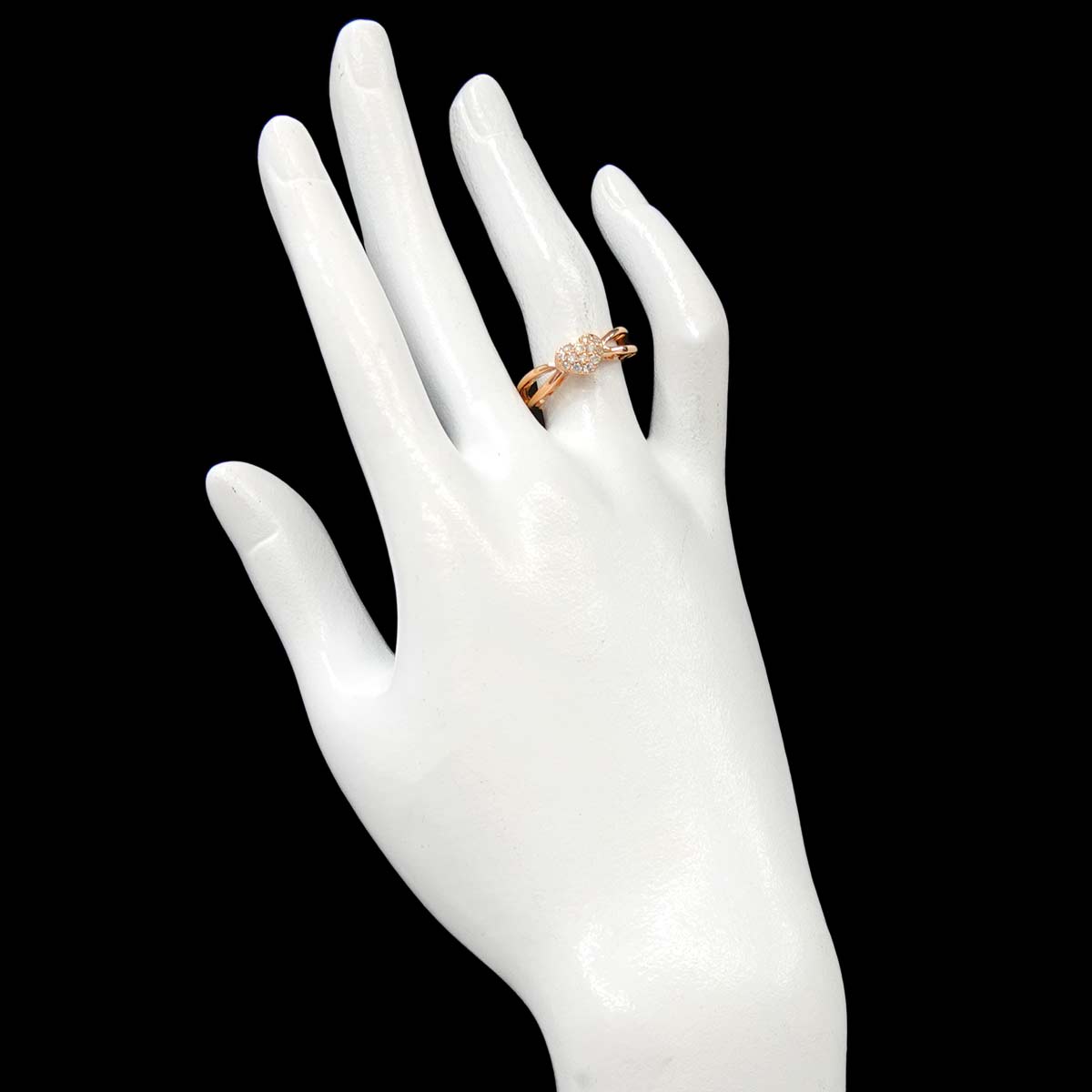 Diamond 0.20ct Heart Ring 18K PG 750 Size6(US)
