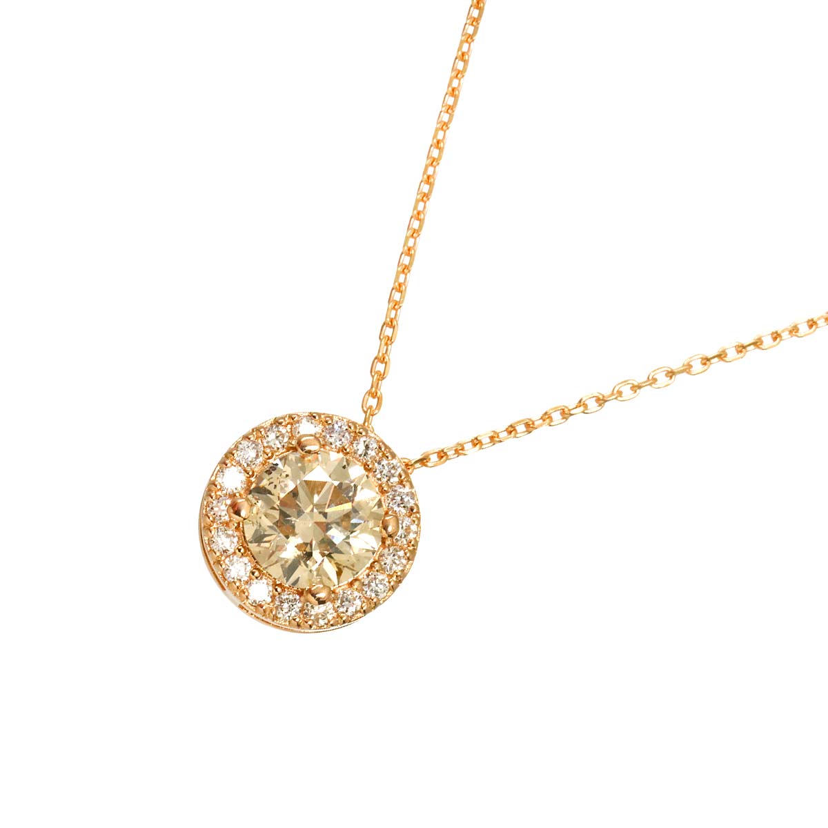 Diamond 0.721ct/0.10ct Necklace 18K Pink Gold 750