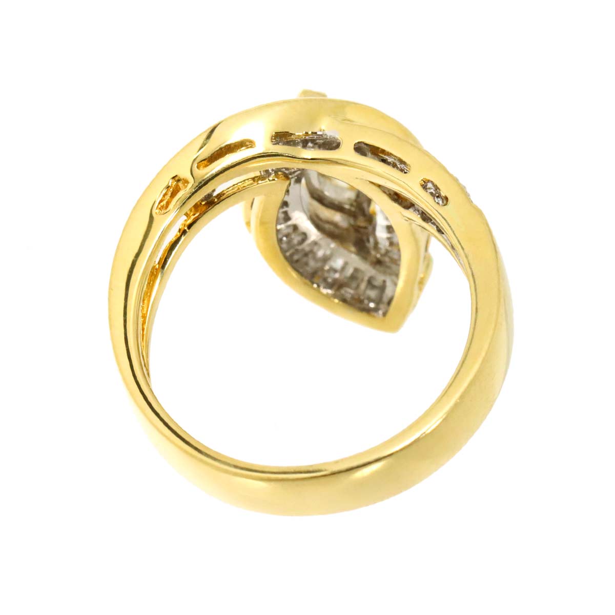 Diamond 0.81ct/0.50ct Ring 18K YG Yellow Gold 750 Size6-6.25(US)