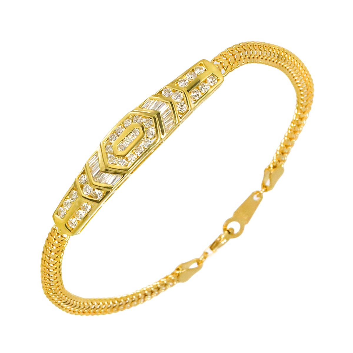 Diamond 0.95ct Bracelet K18 YG Yellow Gold 750