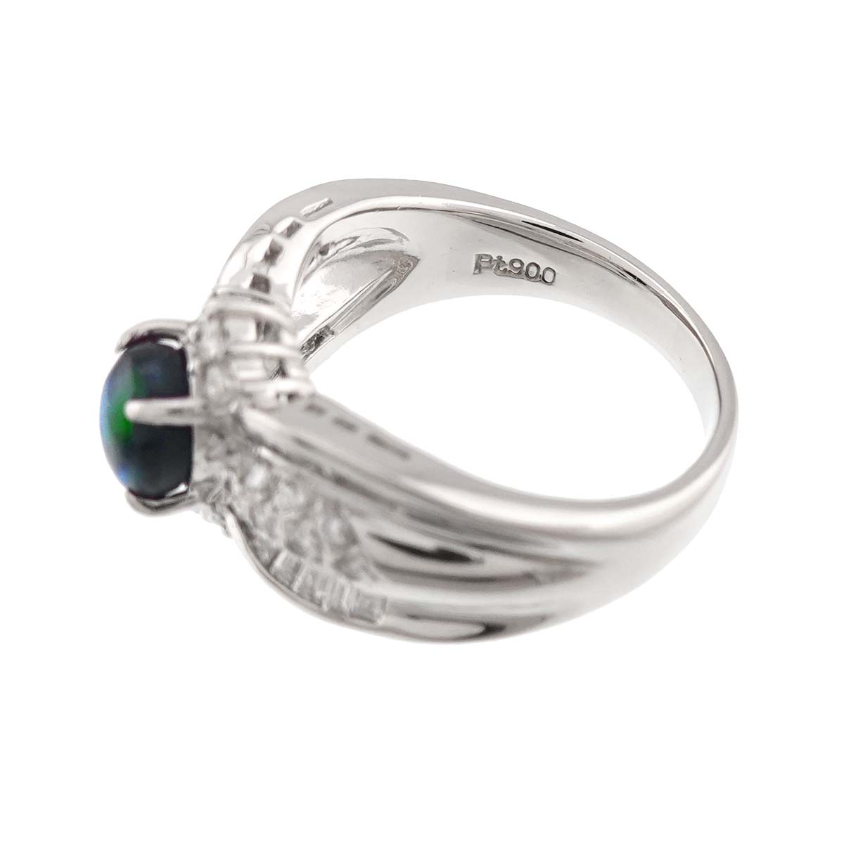 Opal 0.64ct Diamond 0.61ct Ring Pt Platinum size6.5-6.75(US)