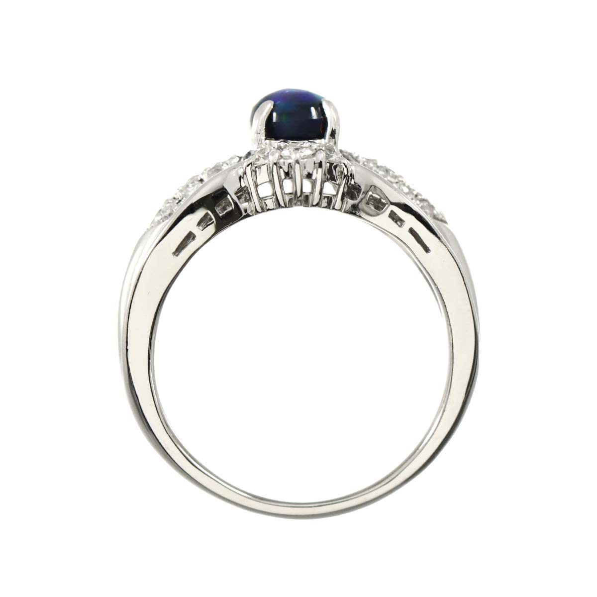 Opal 0.64ct Diamond 0.61ct Ring Pt Platinum size6.5-6.75(US)