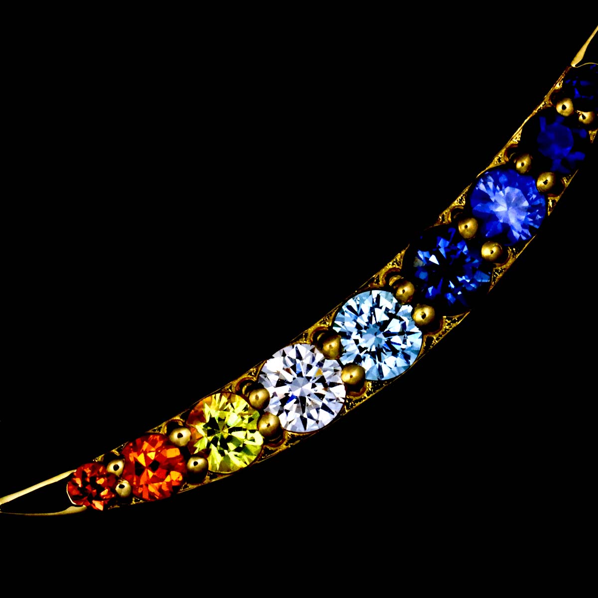 Diamond 0.03ct/0.04ct Sapphire 0.18ct Necklace 18K YG 750