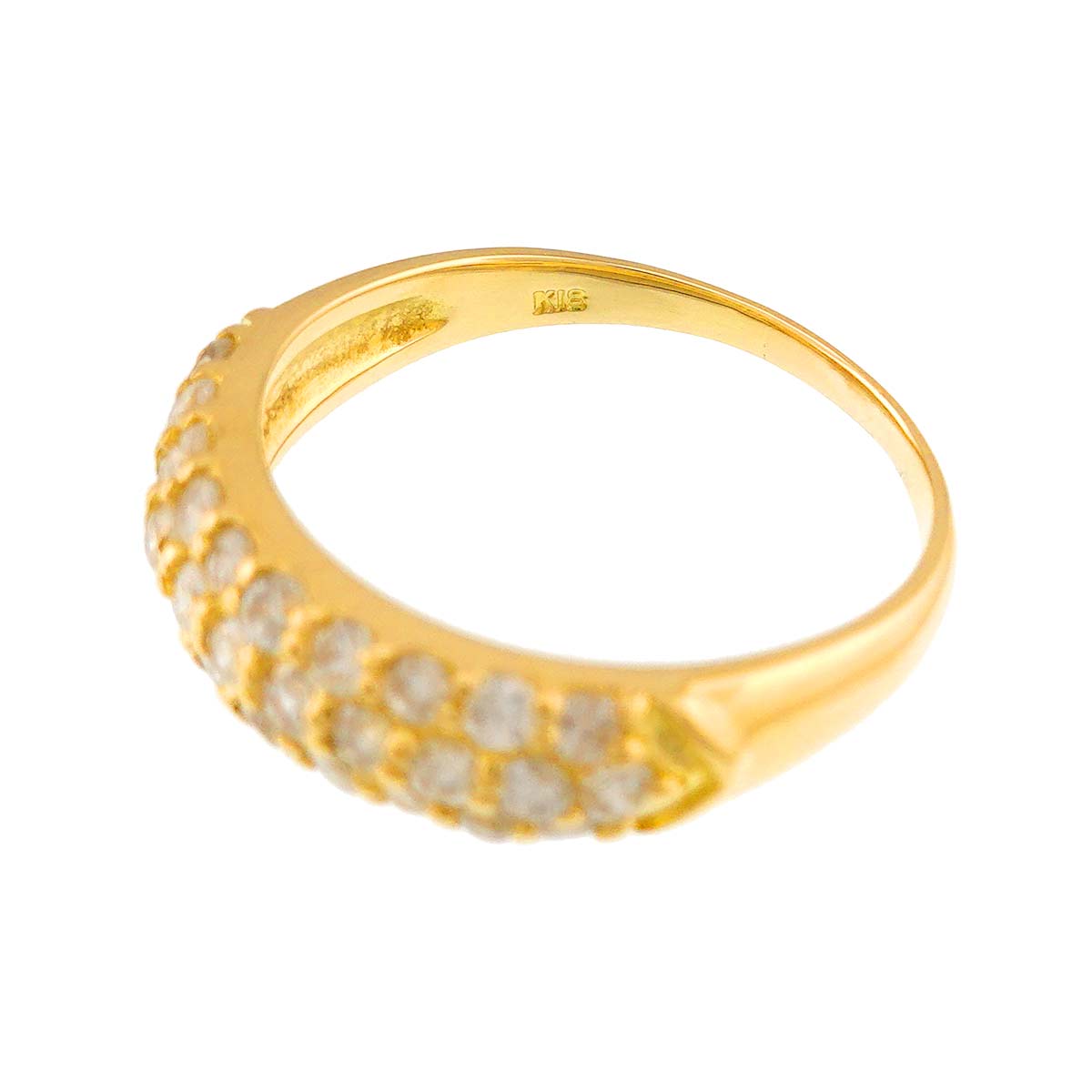 Diamond 1.03ct Ring 18K YG Yellow Gold 750 size7.5-7.75(US)