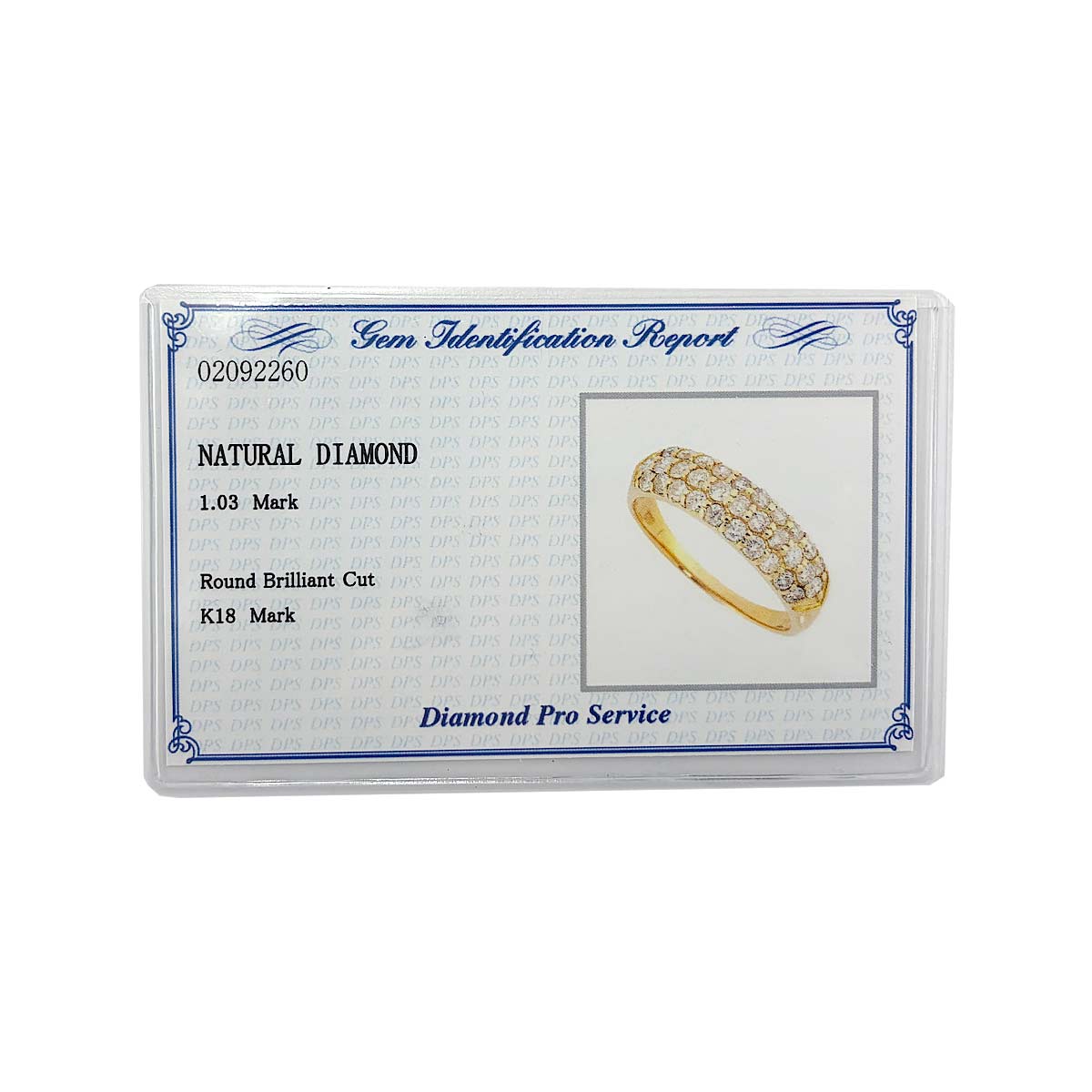 Diamond 1.03ct Ring 18K YG Yellow Gold 750 size7.5-7.75(US)