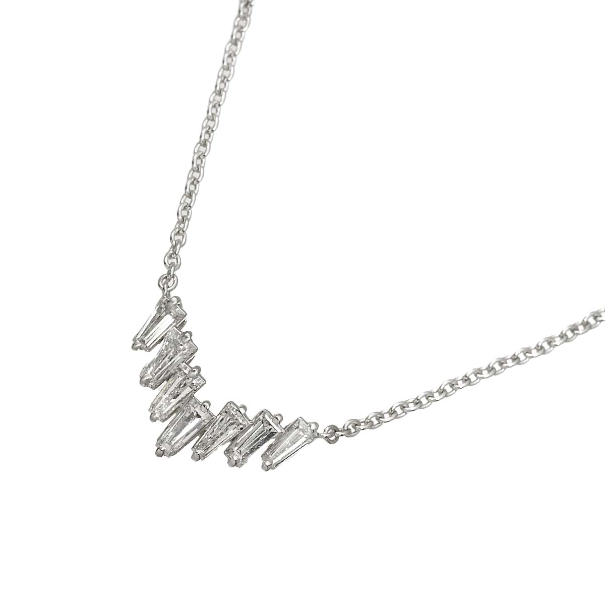 Diamond Necklace 18K WG White Gold 750