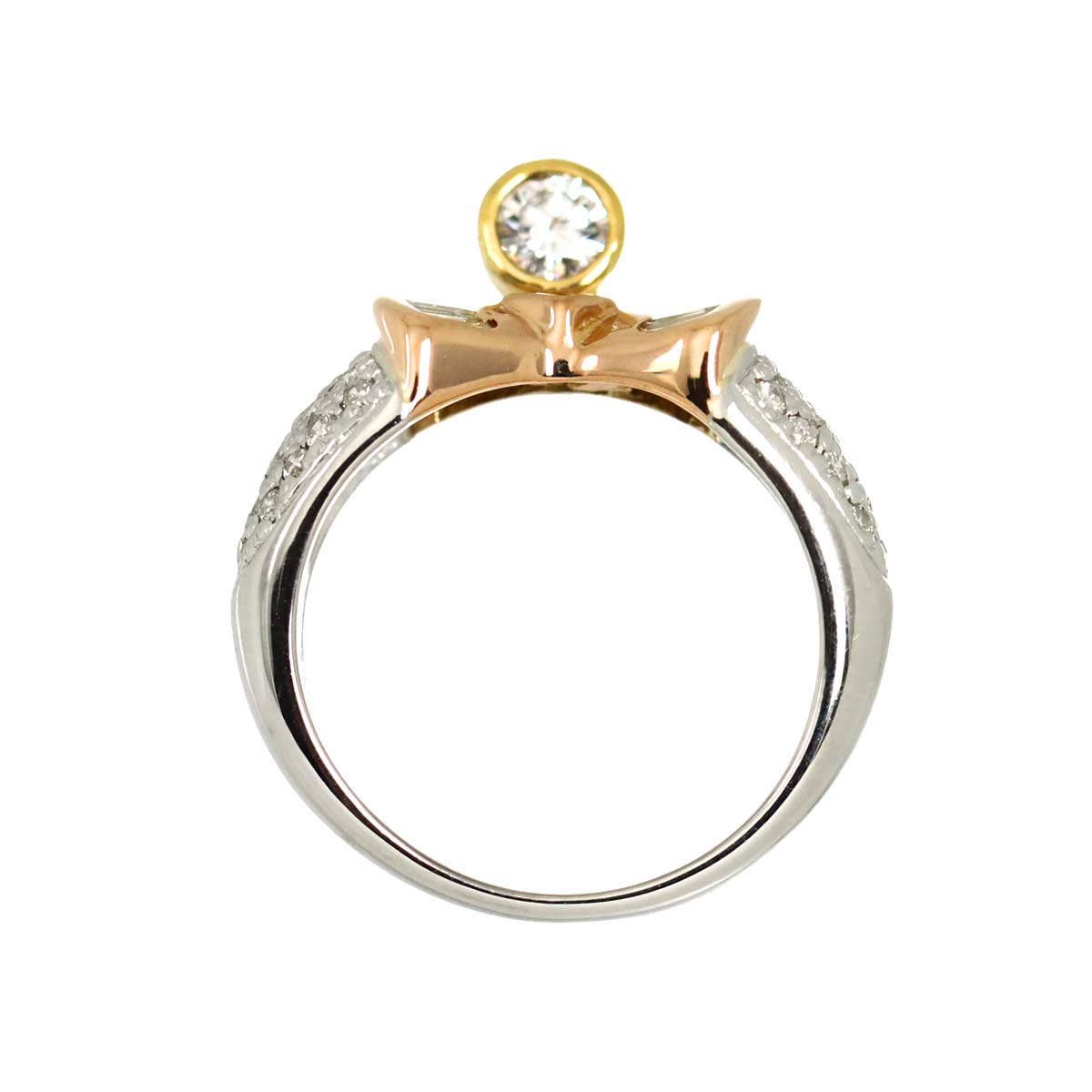 Diamond 1.00ct Ring Pt K18 YG PG Platinum 750 Size4.5(US)