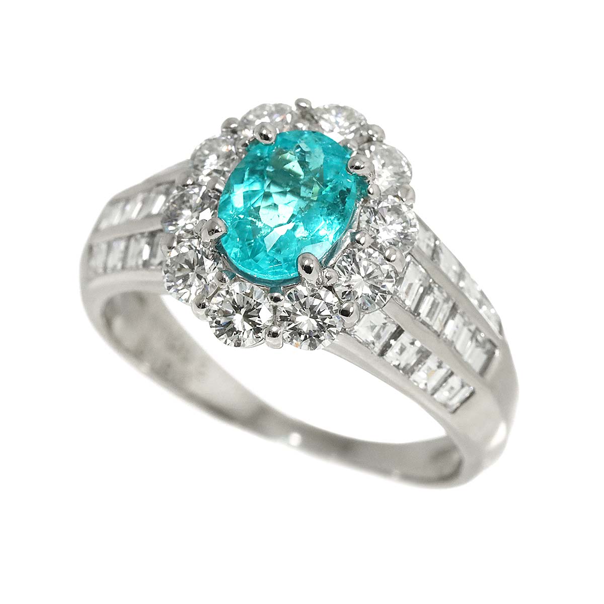 Made in Brazil Tourmaline 1.002ct Dia 1.80ct Ring Pt Platinum US7.25