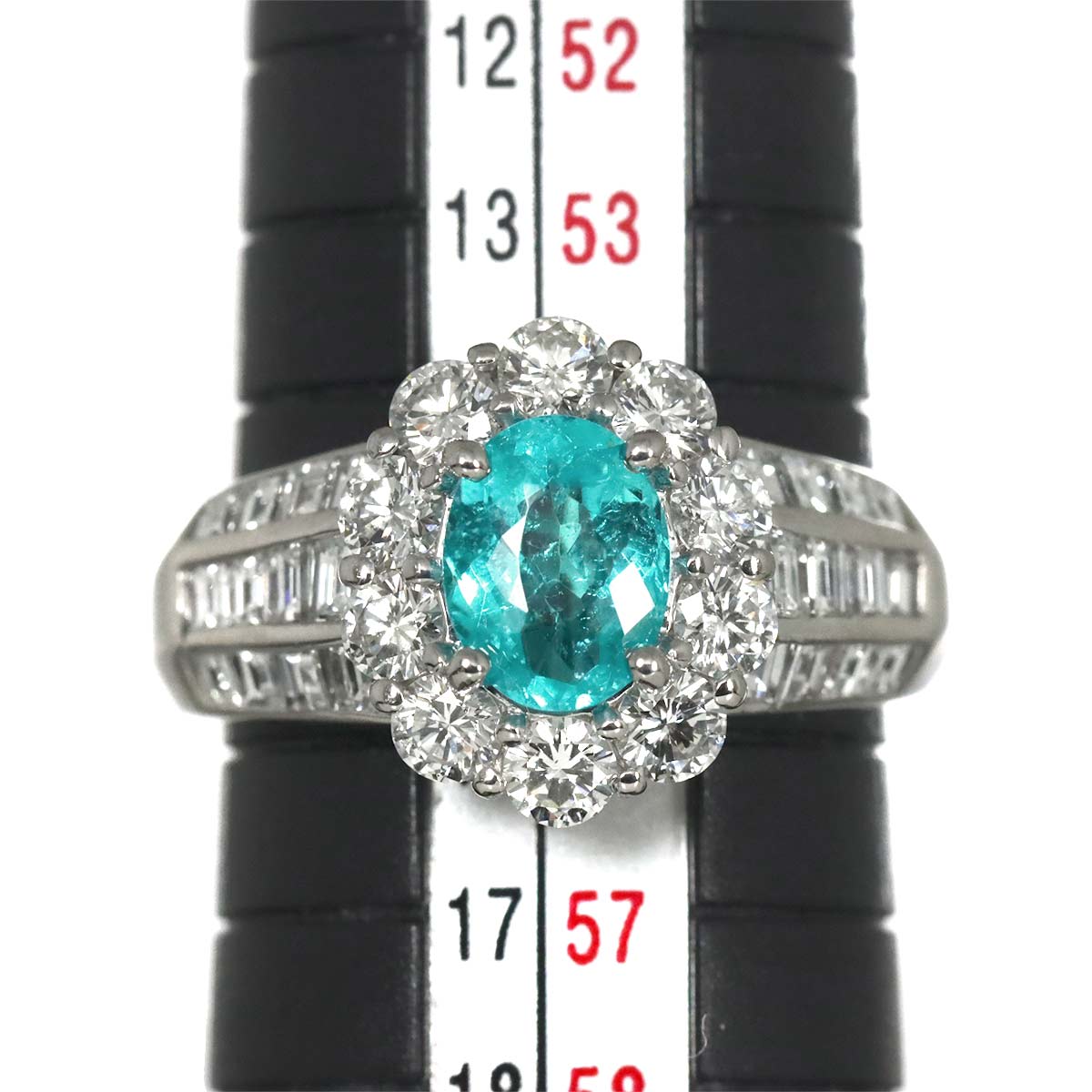 Made in Brazil Tourmaline 1.002ct Dia 1.80ct Ring Pt Platinum US7.25