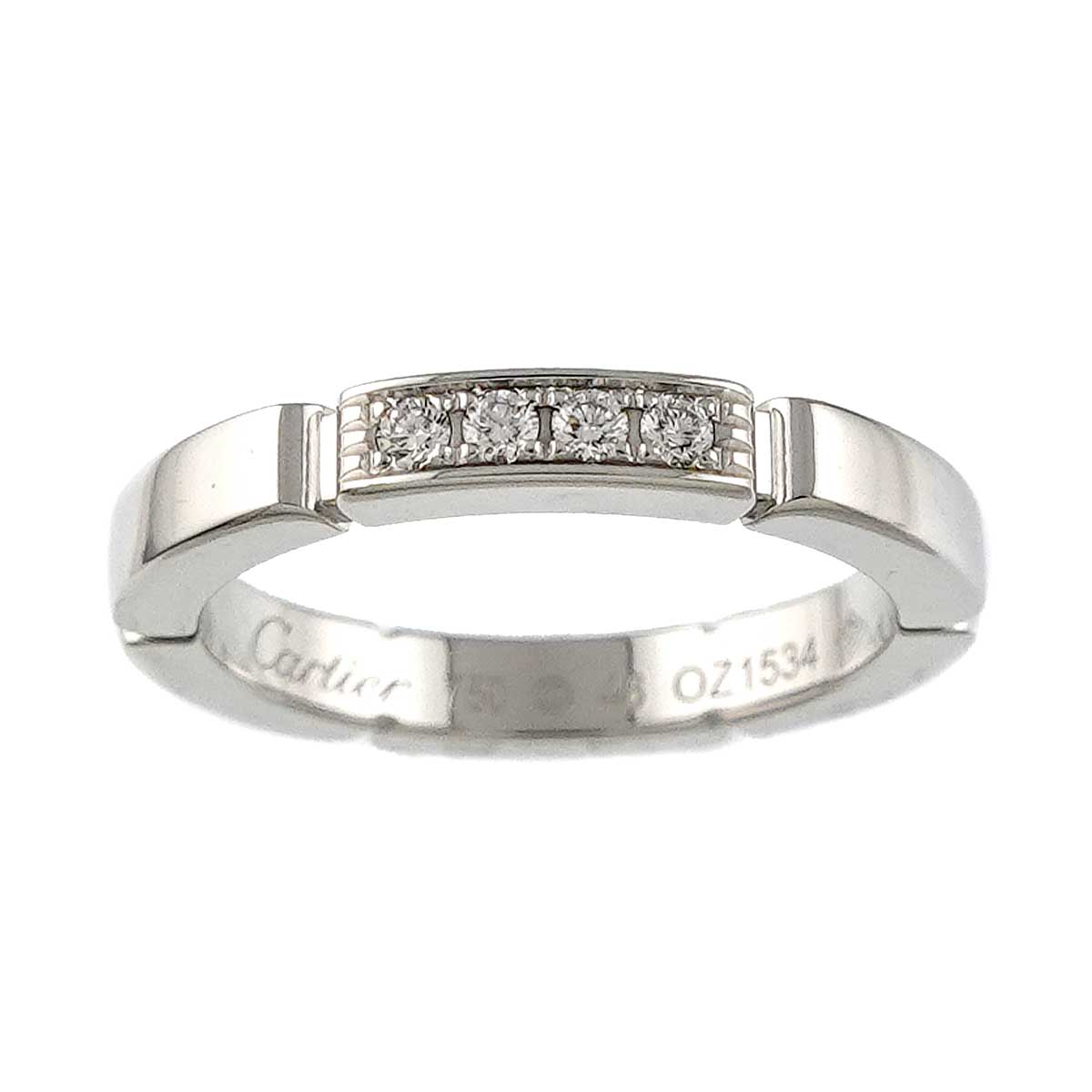 Maillon Panthere Ring Diamond 18K WG 750 Size46 3.75(US)