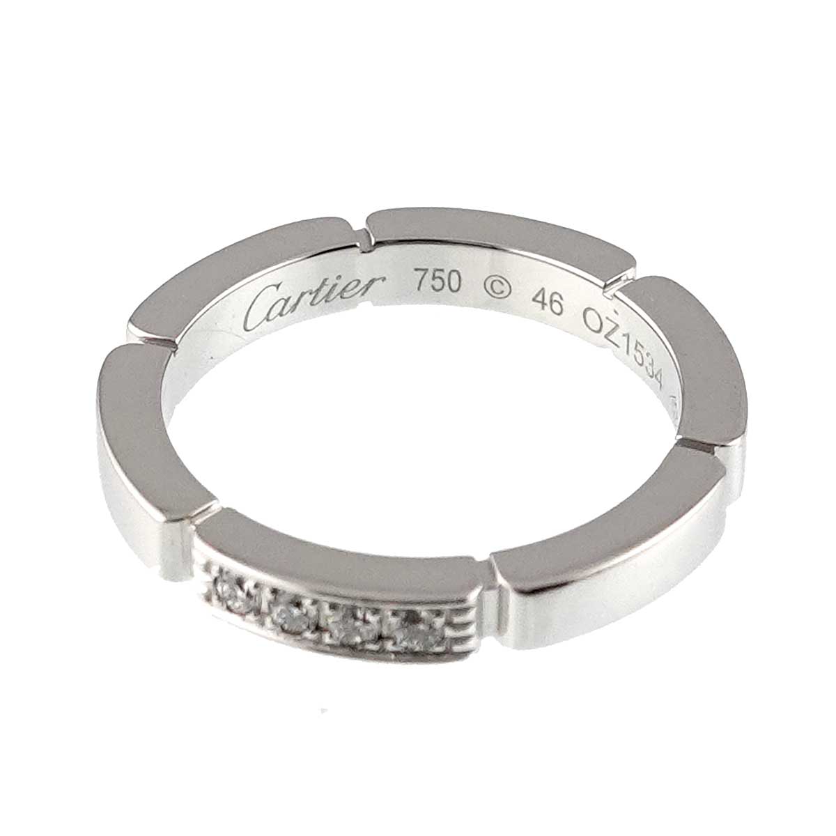 Maillon Panthere Ring Diamond 18K WG 750 Size46 3.75(US)