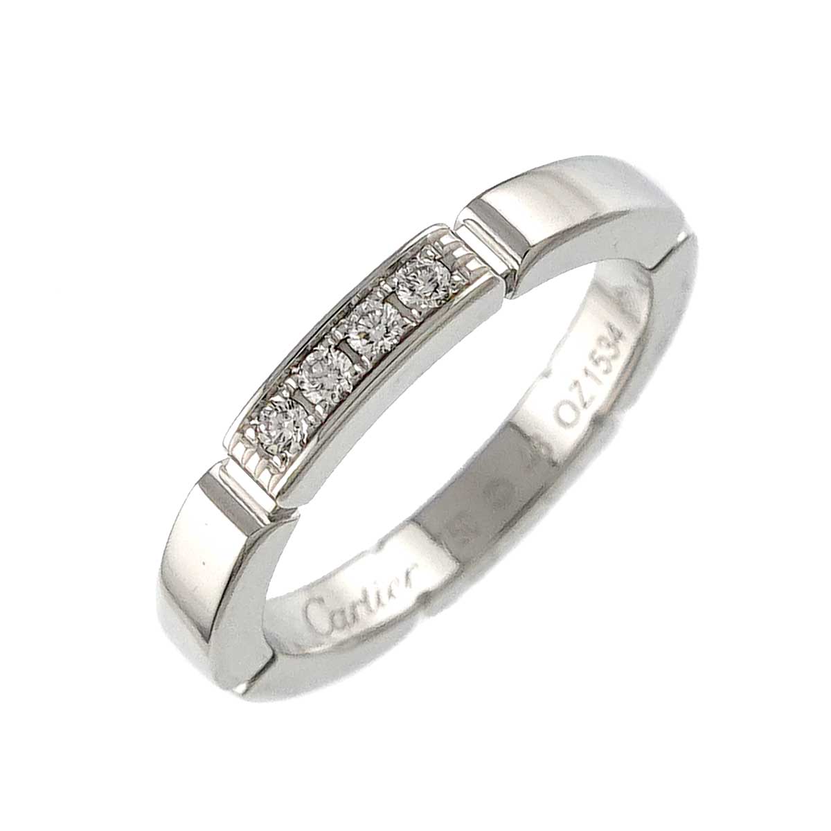 Maillon Panthere Ring Diamond 18K WG 750 Size46 3.75(US)