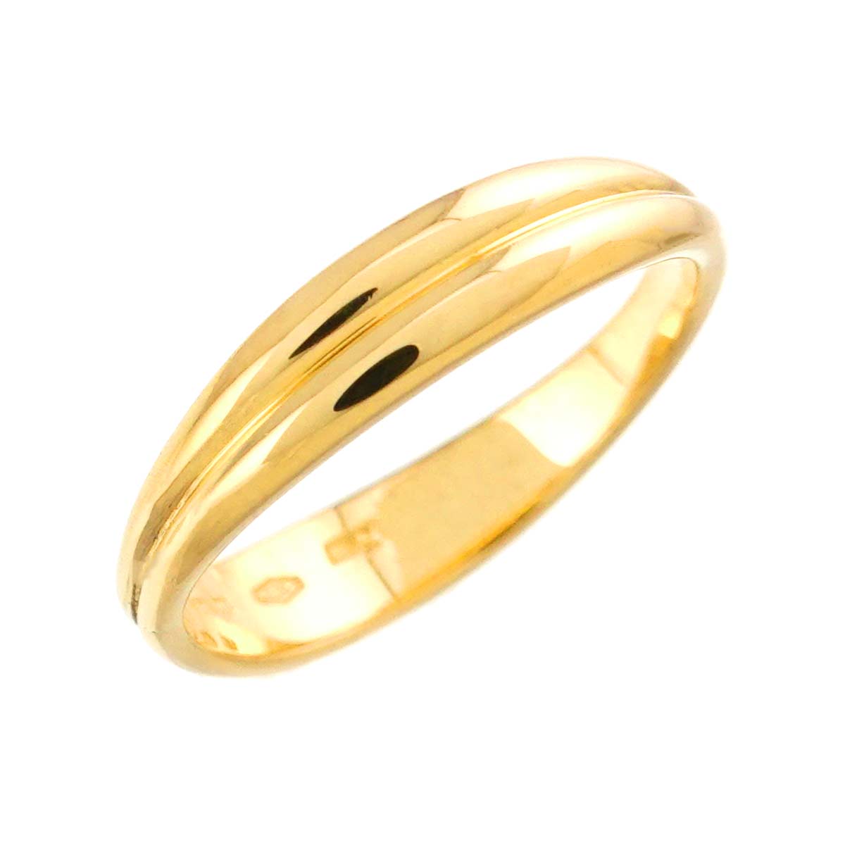 Double wave Band  Ring 18K YG 750 Size5.25(US)