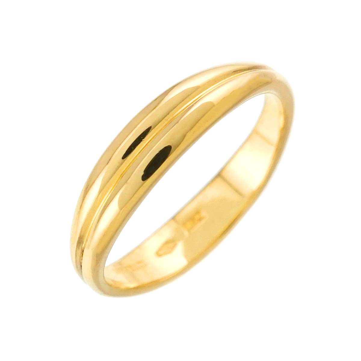 Double wave Band  Ring 18K YG 750 Size5.25(US)
