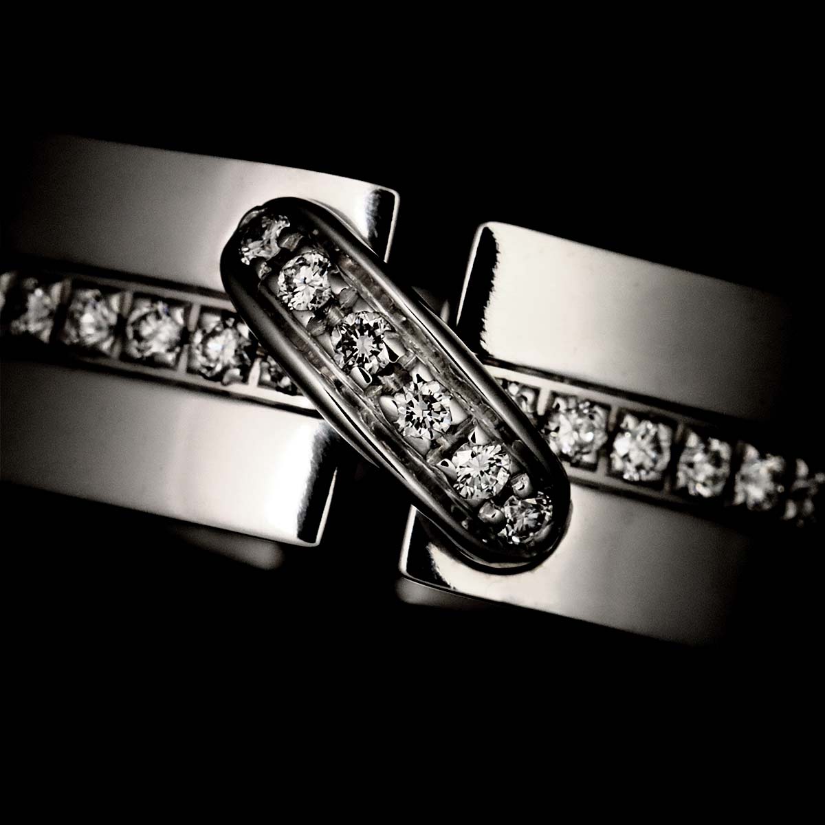 Liens Diamond Ring 18K White Gold 750 size52 5.5-5.75(US)