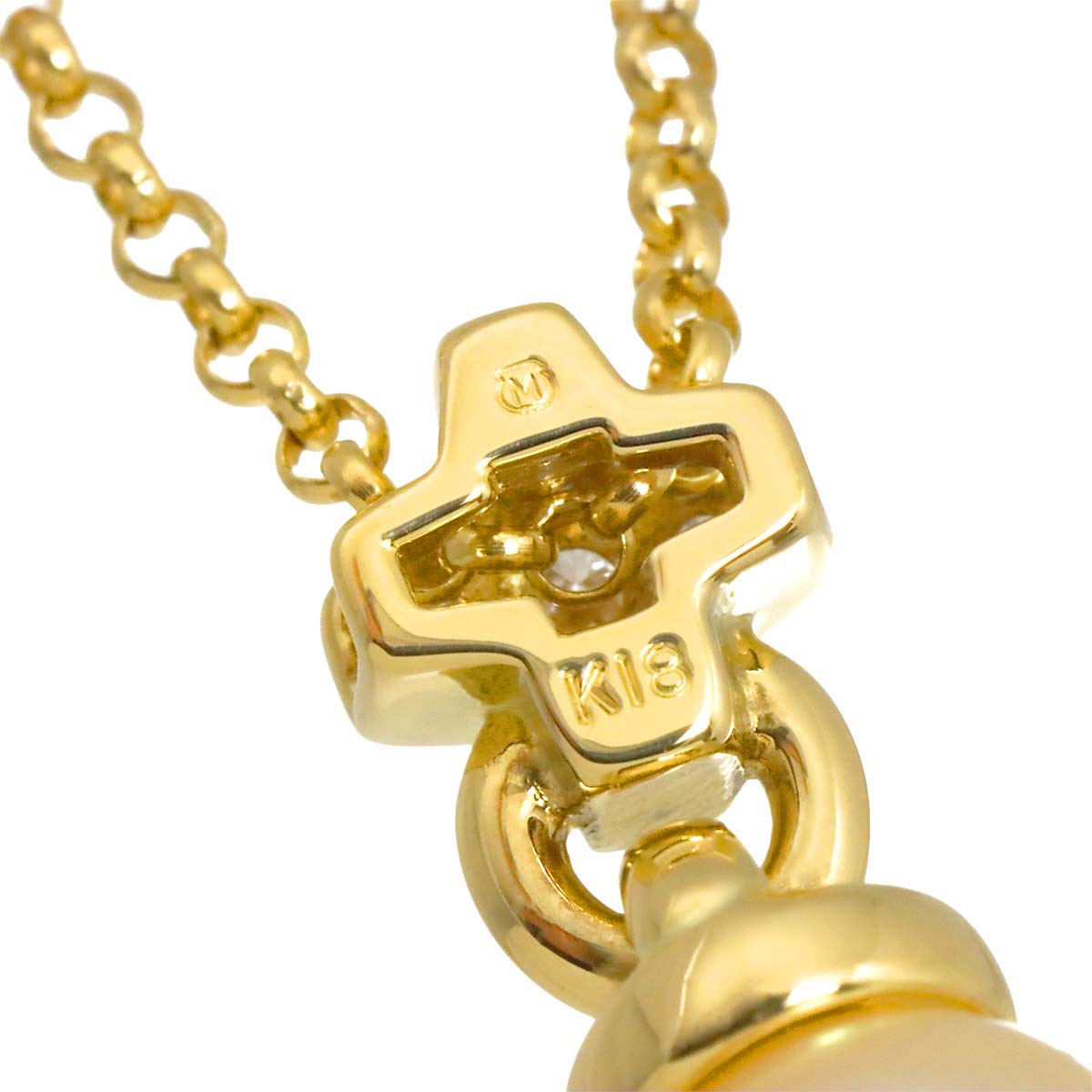 Akoya Pearl 7.9mm Diamond Necklace 18K YG 750