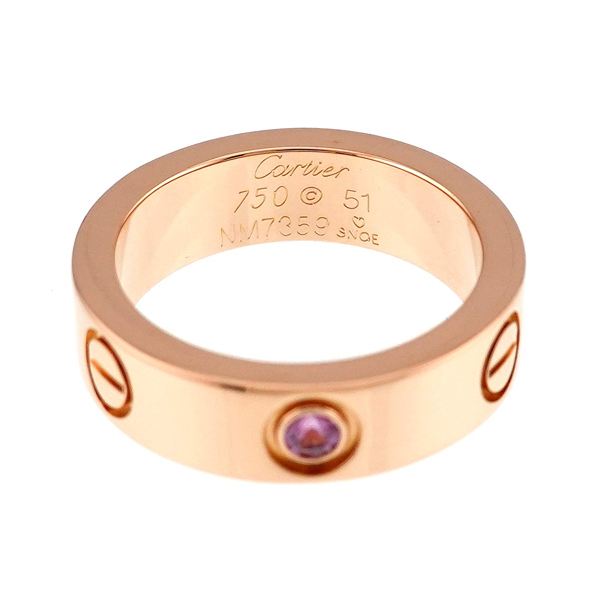 Love Ring Sapphire 18K PG 750 size48 4-4.5(US)
