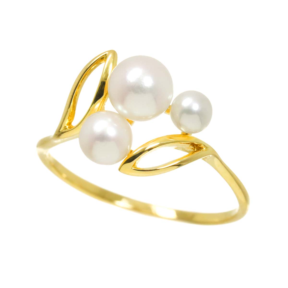 Akoya Pearl 5.4-3.5mm Ring 18K YG 750 Size6(US)