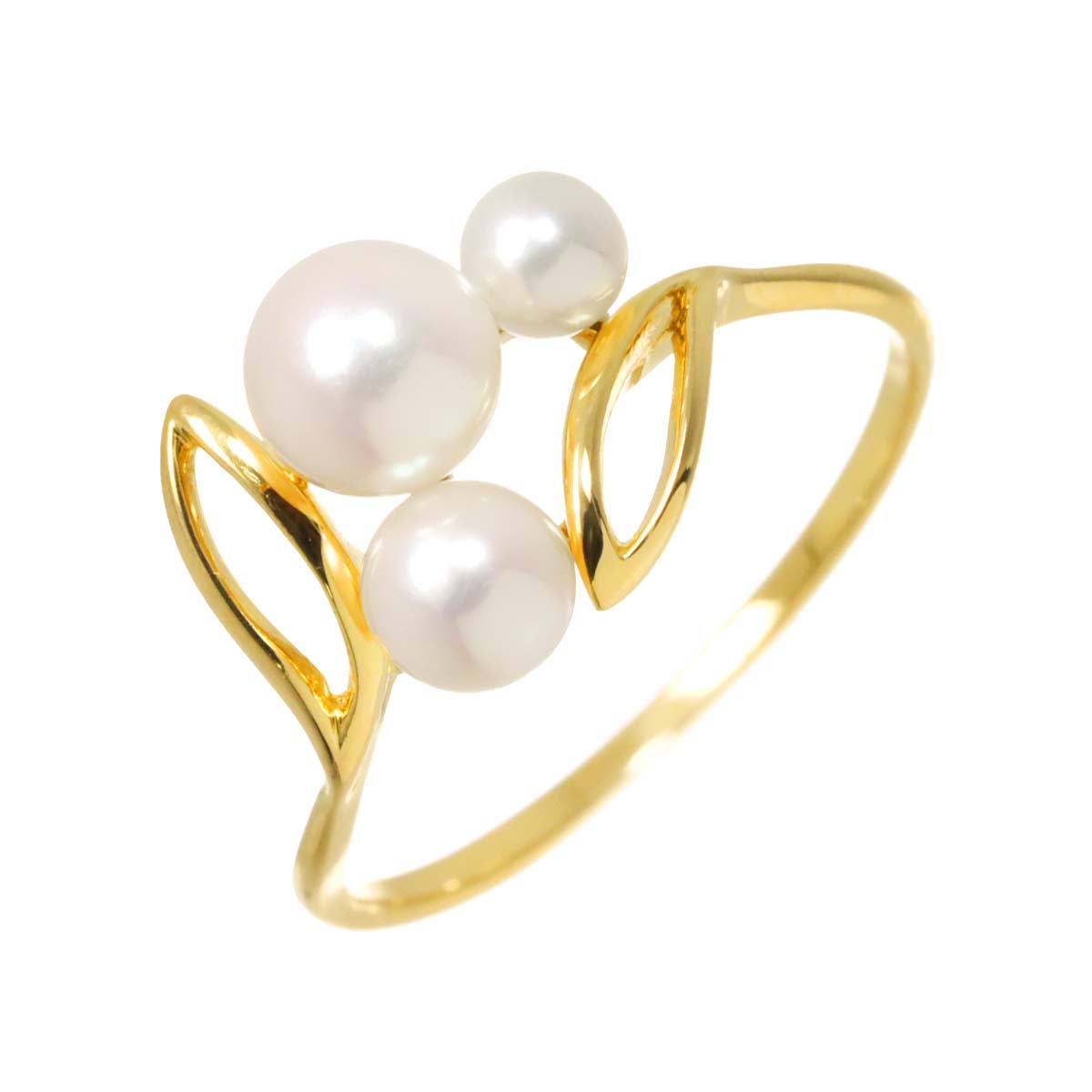 Akoya Pearl 5.4-3.5mm Ring 18K YG 750 Size6(US)