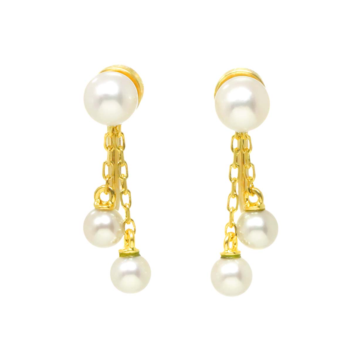 Baby Pearl 4.9-3.8mm Earrings 18K Yellow Gold 750