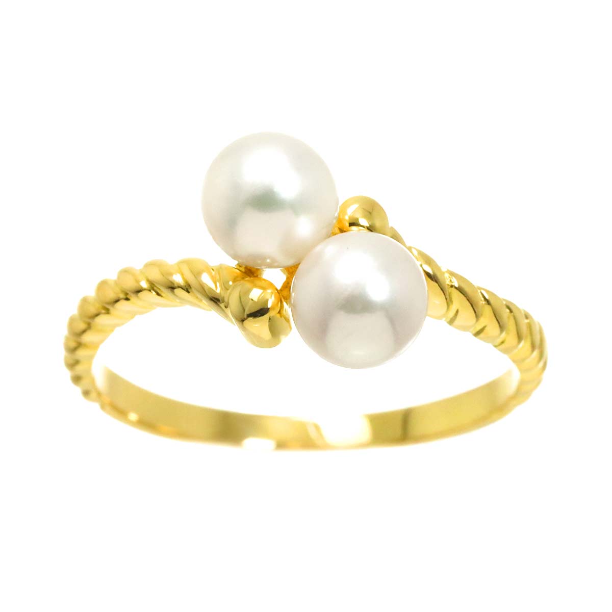 Akoya Pearl 5.2-5.1mm Ring 18K YG 750 Size5.75-6(US)