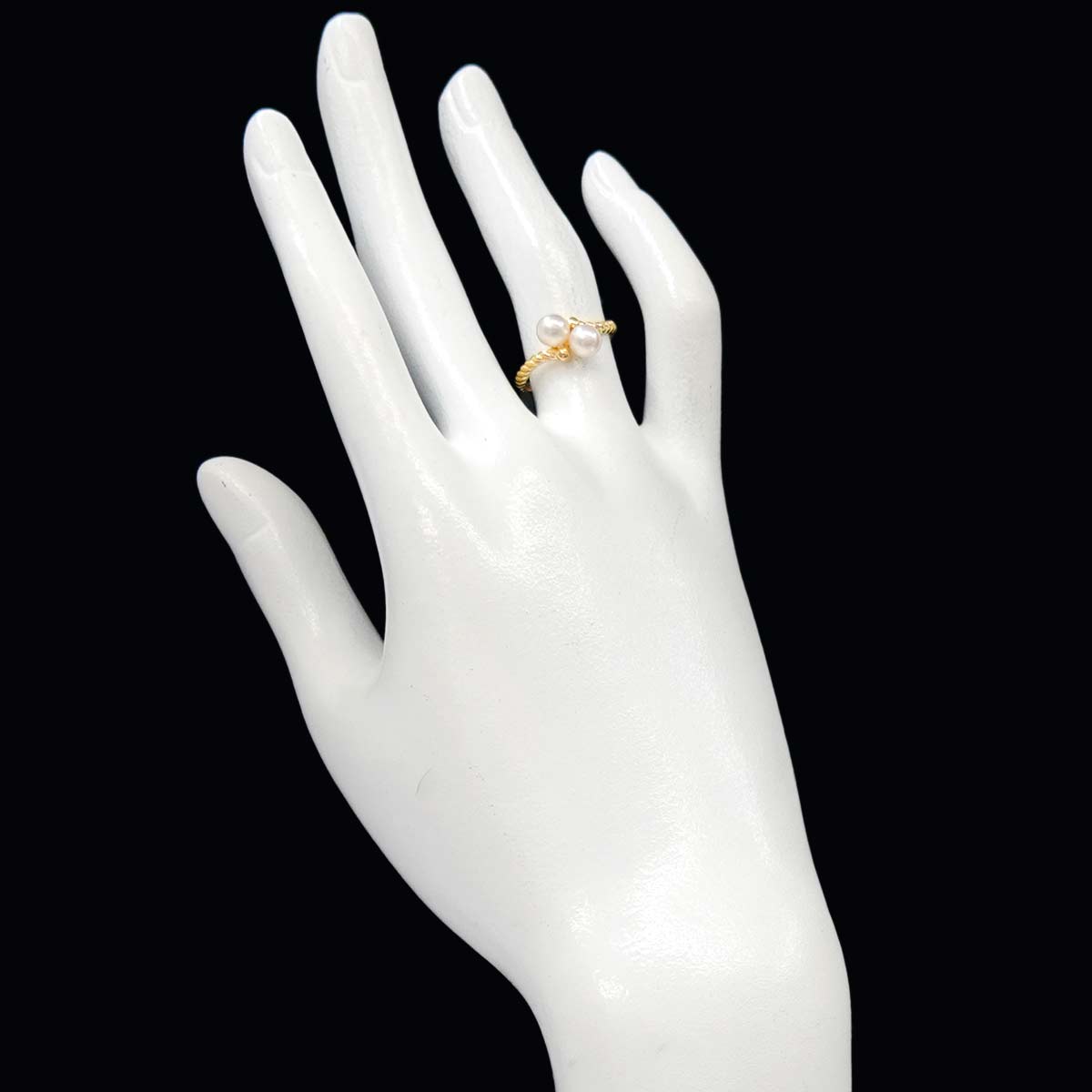Akoya Pearl 5.2-5.1mm Ring 18K YG 750 Size5.75-6(US)
