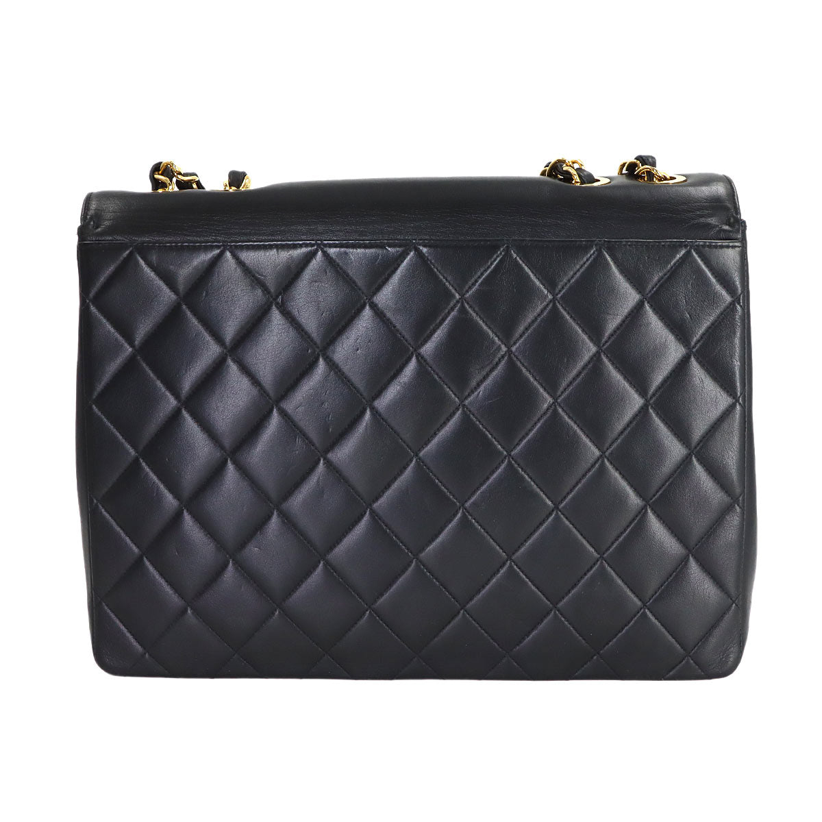 Matelasse Chain Shoulder Bag Leather Black Purse
