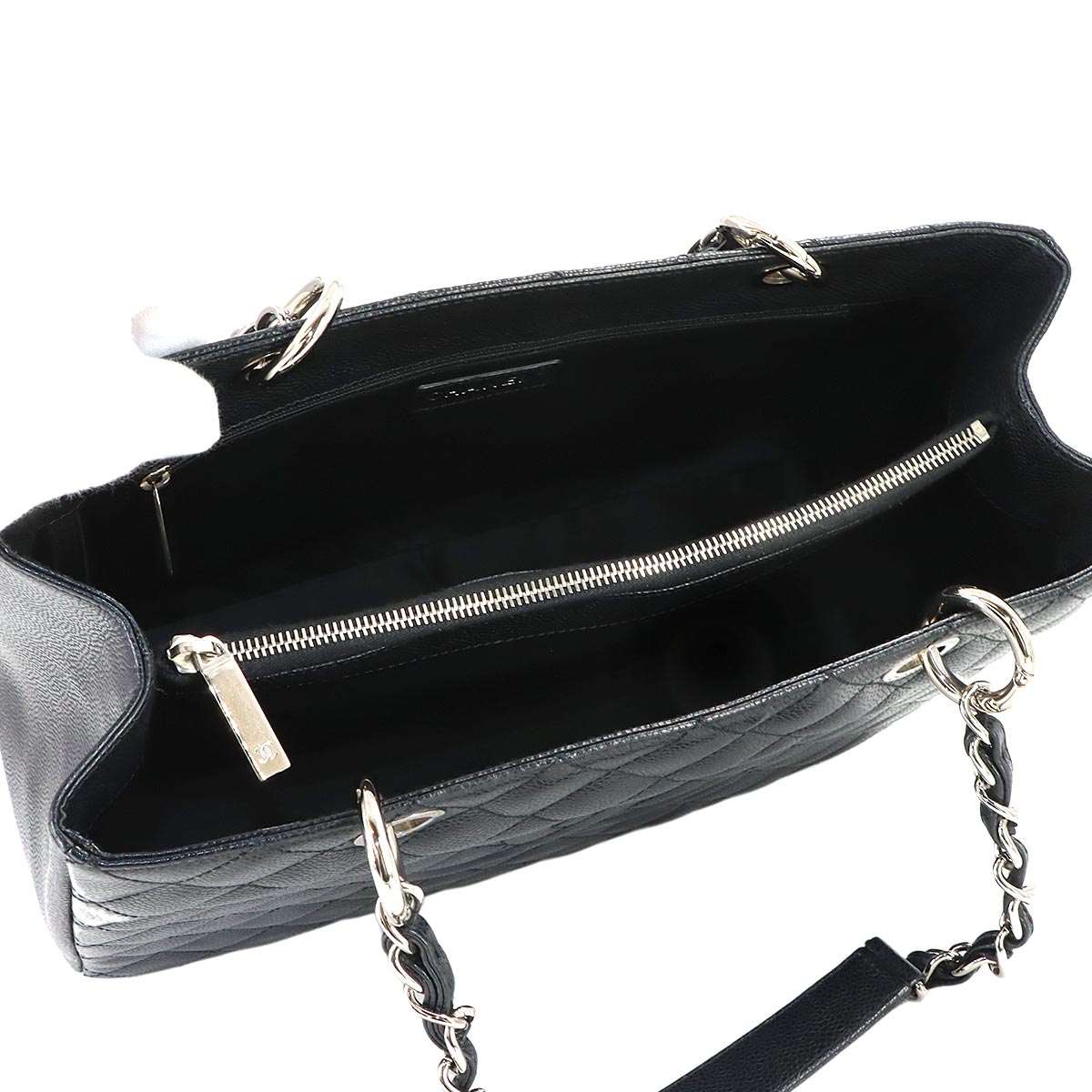 Matelasse Grand Shopping Tote Bag Leather Black GST A50995