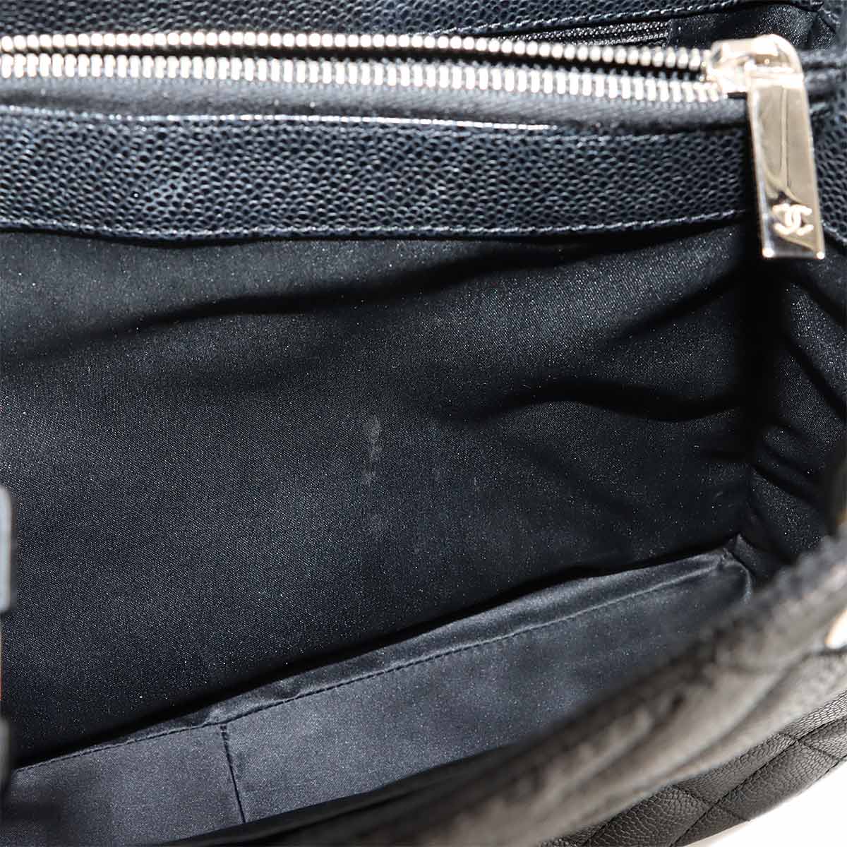 Matelasse Grand Shopping Tote Bag Leather Black GST A50995