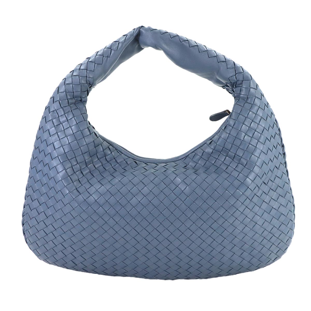 Intrecciato Shoulder Bag Leather Blue