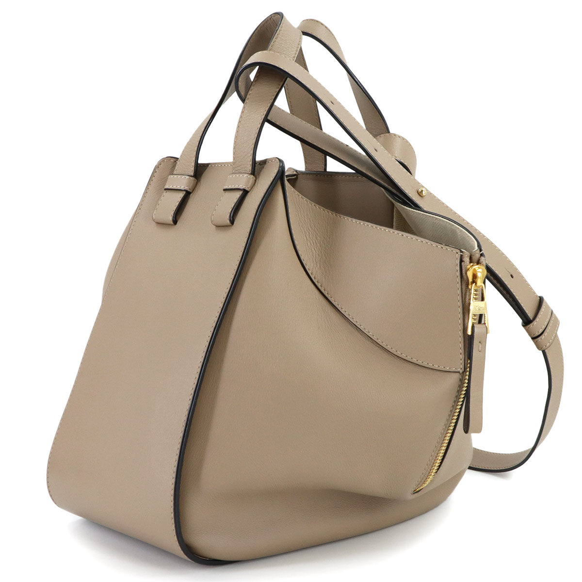 Hammock Small Hand Shoulder Bag Leather Beige Purse