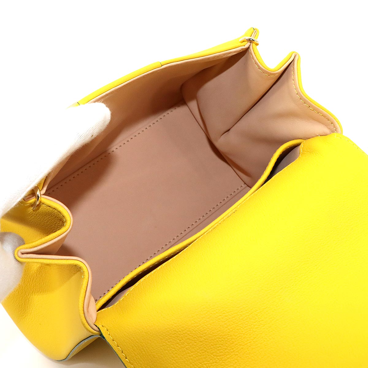 Brillant Mini Hand Shoulder Bag Leather Yellow Purse