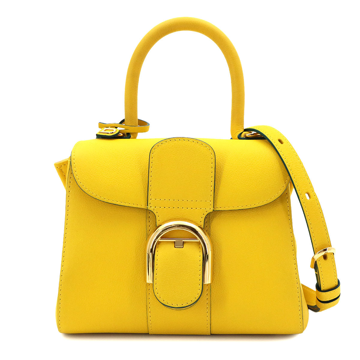 Brillant Mini Hand Shoulder Bag Leather Yellow Purse