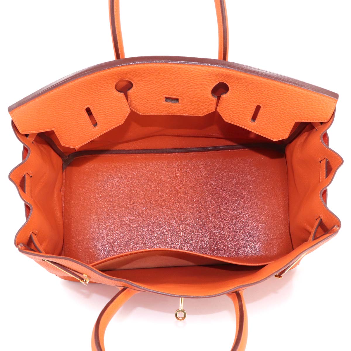 Birkin 35 Hand Bag Togo Orange Purse