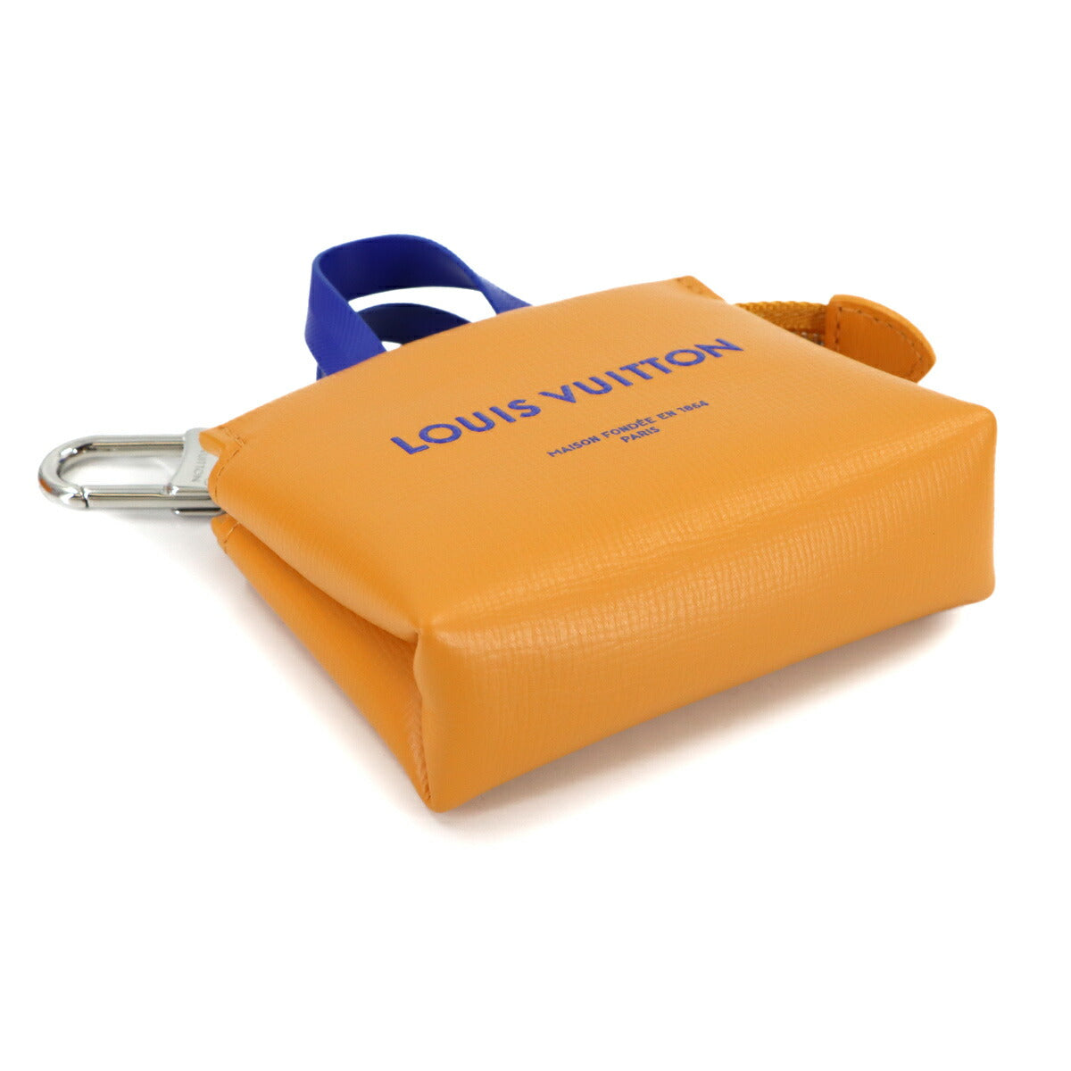 LV Mini Shopper Bag Charm Key Holder Orange M02699