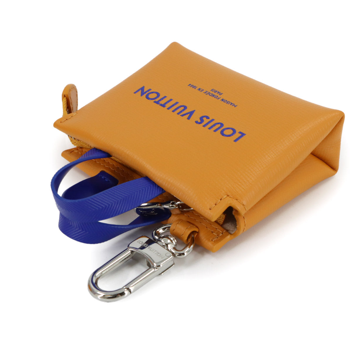 LV Mini Shopper Bag Charm Key Holder Orange M02699