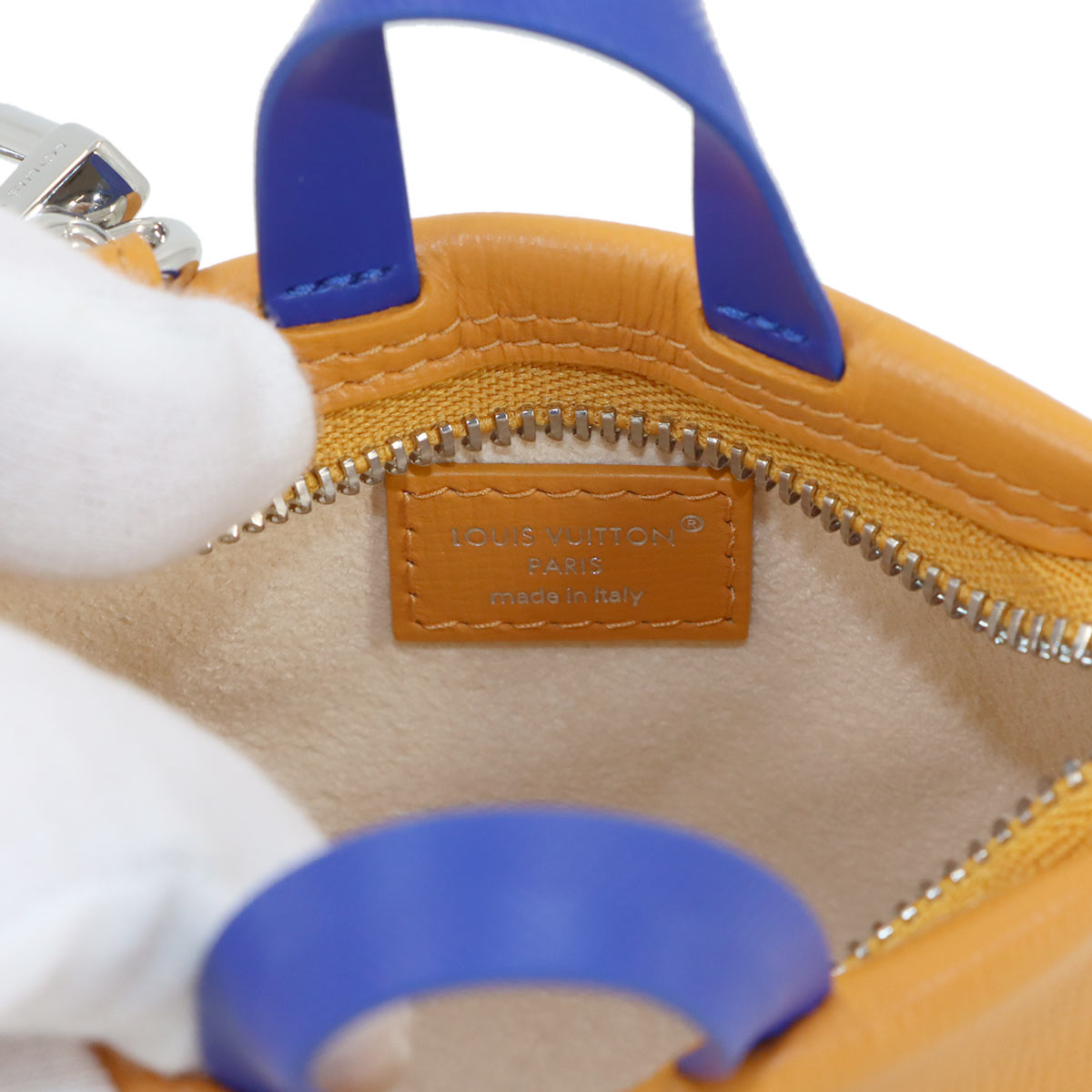 LV Mini Shopper Bag Charm Key Holder Orange M02699