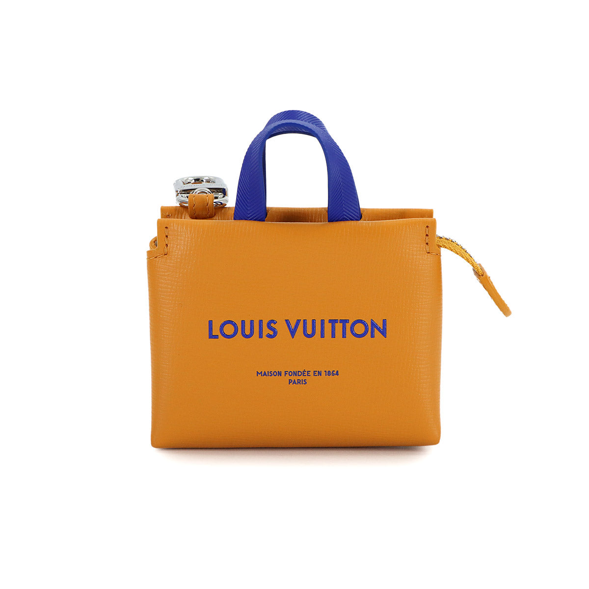 LV Mini Shopper Bag Charm Key Holder Orange M02699