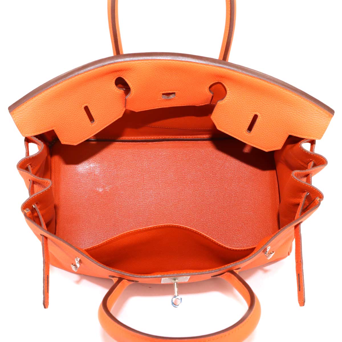 Birkin 35 Togo Feu Orange Hand Bag Purse