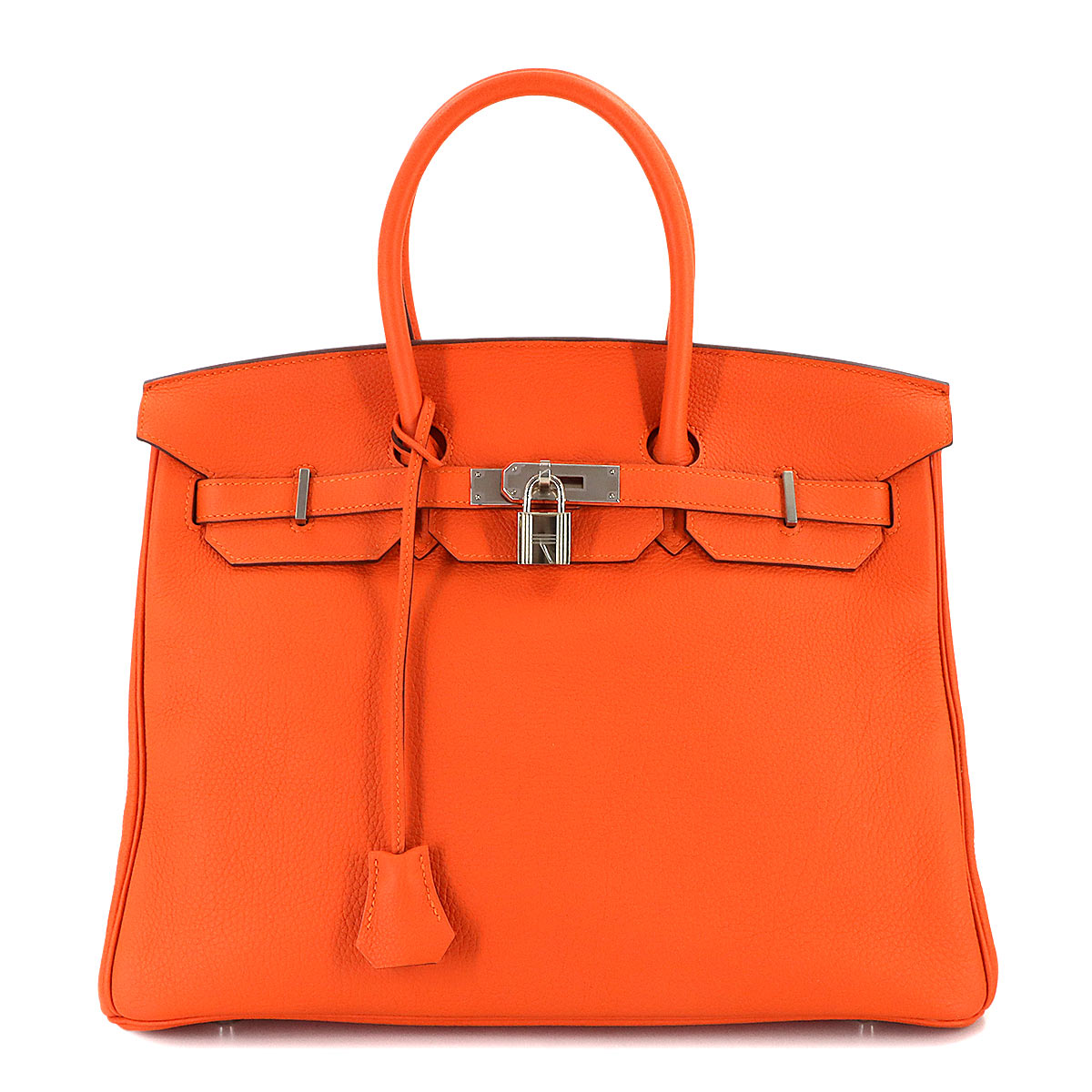 Birkin 35 Togo Feu Orange Hand Bag Purse