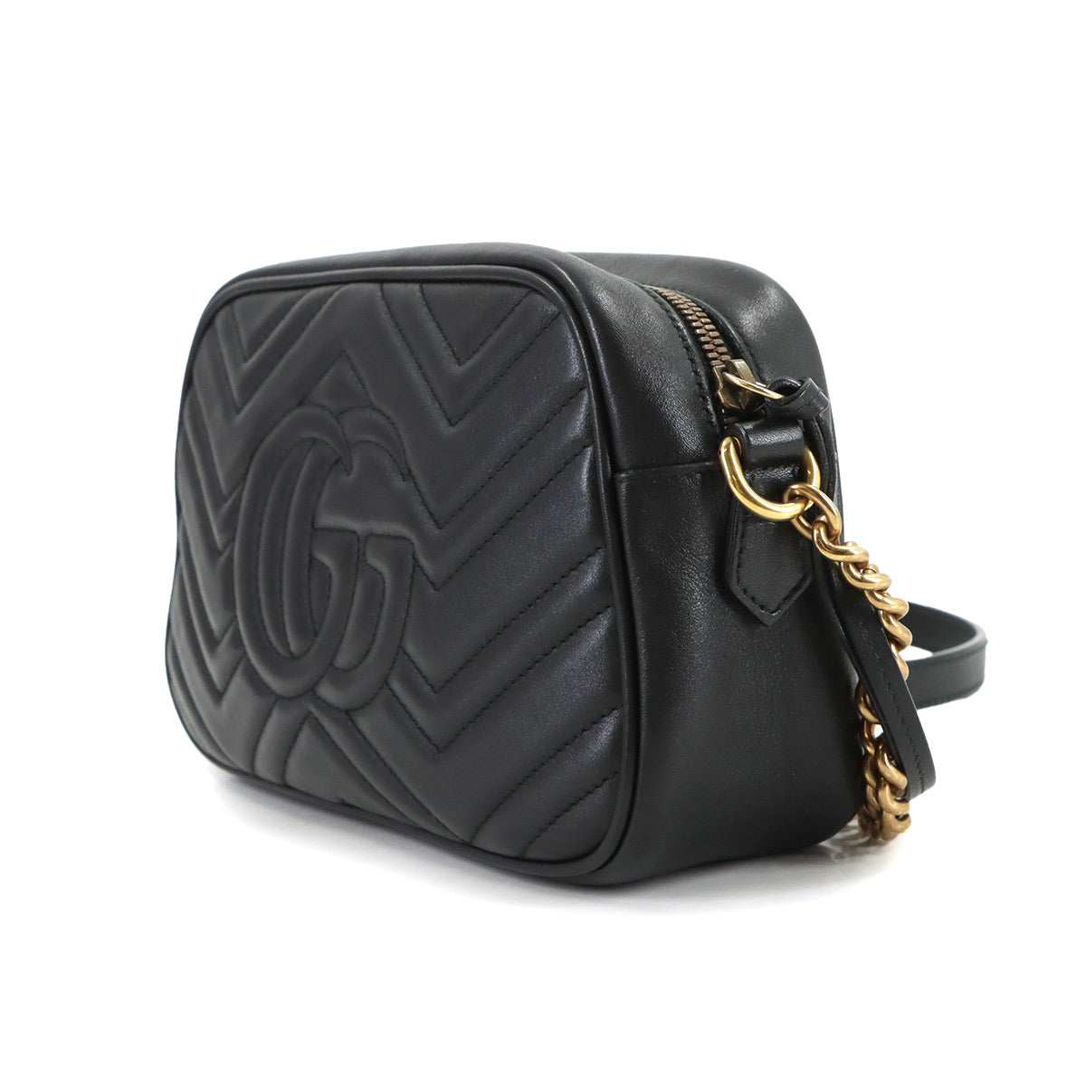 GG Marmont Chain Shoulder Bag Leather Black 447632 Purse