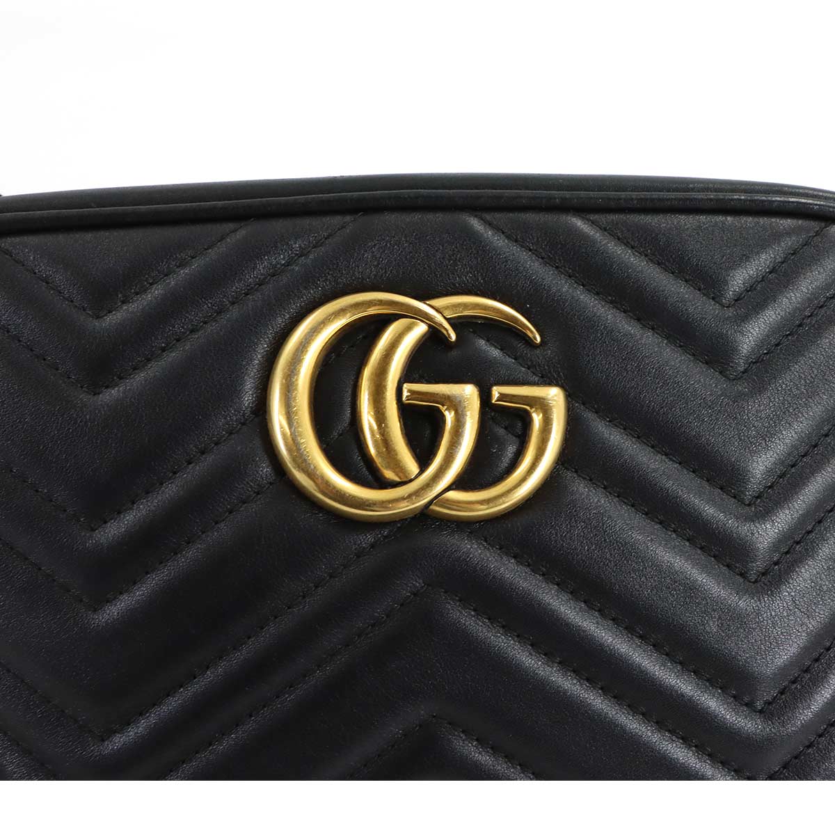 GG Marmont Chain Shoulder Bag Leather Black 447632 Purse