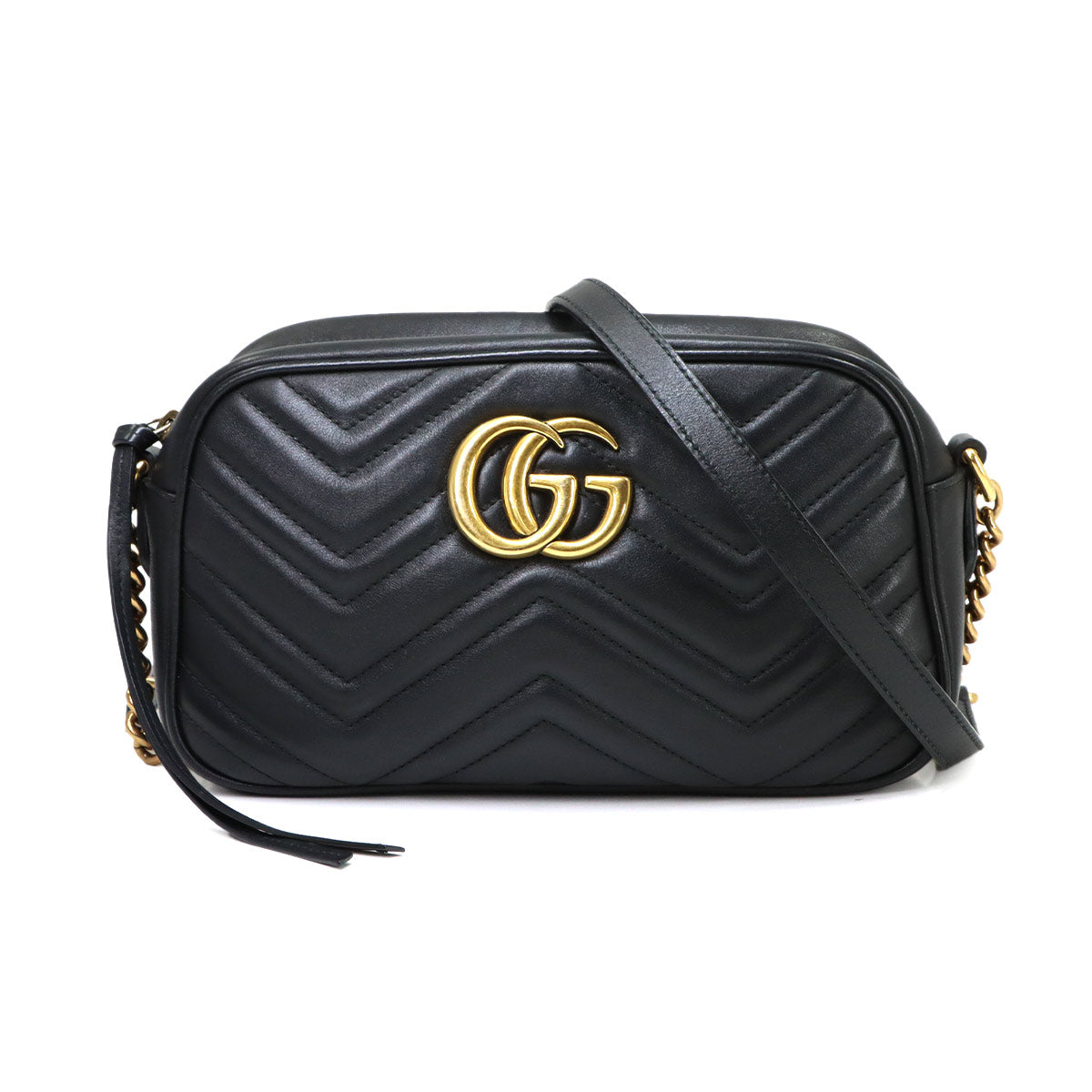 GG Marmont Chain Shoulder Bag Leather Black 447632 Purse