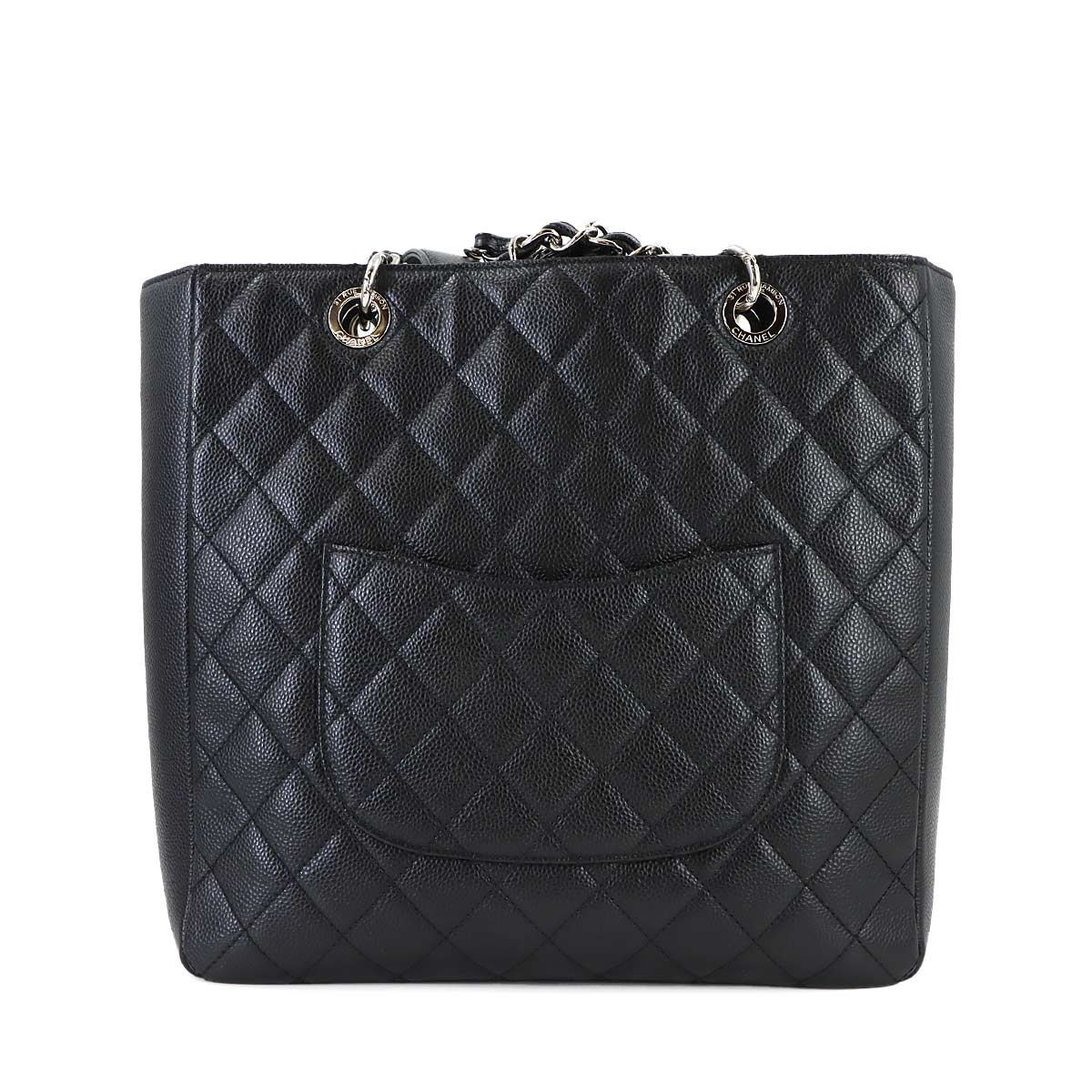 Matelasse Chain Tote Bag Leather Black Purse