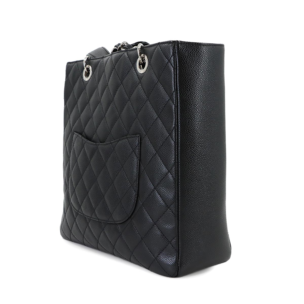 Matelasse Chain Tote Bag Leather Black Purse
