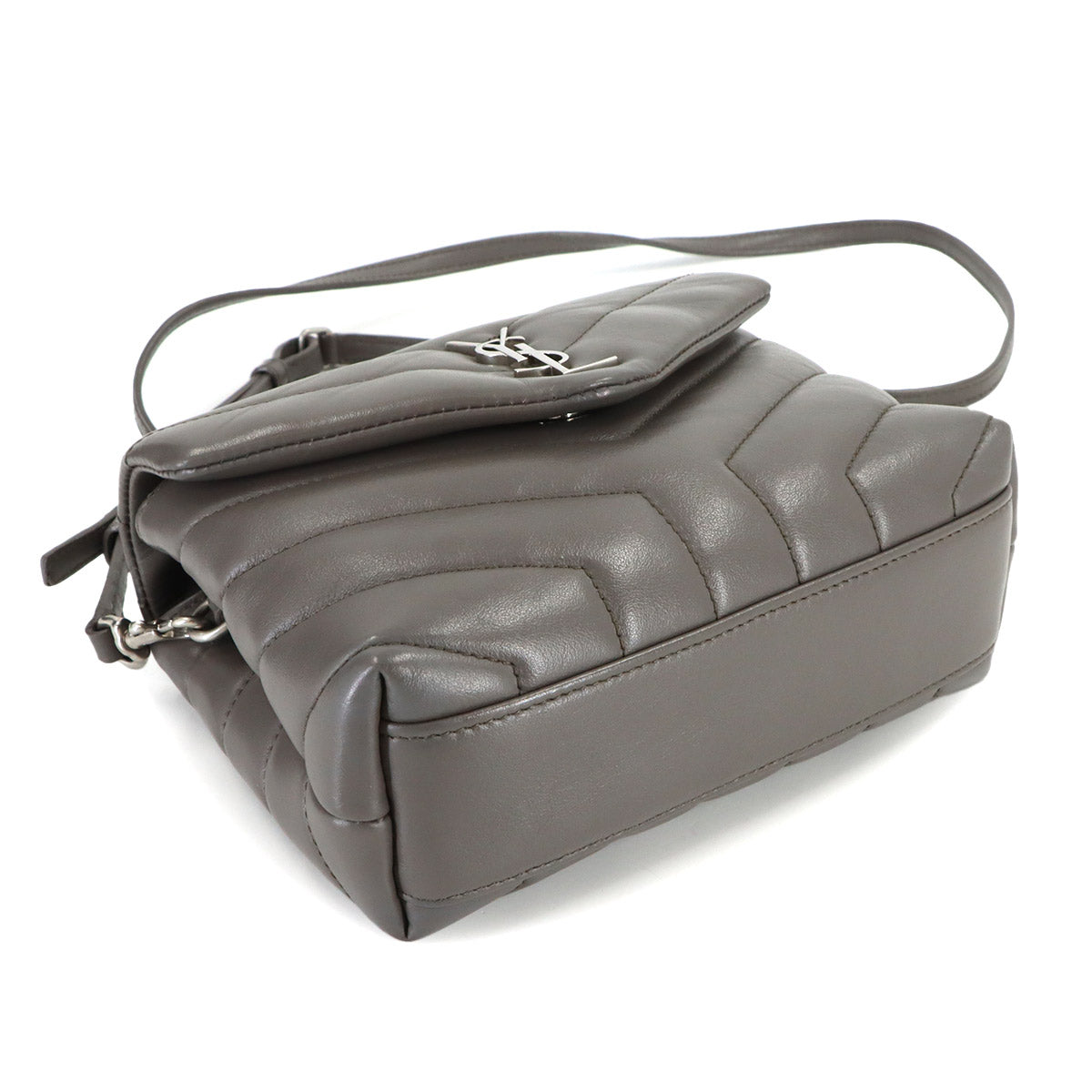 Loulou Toy Shoulder Bag Leather Gray 467072