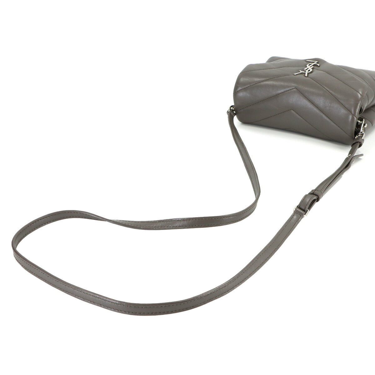Loulou Toy Shoulder Bag Leather Gray 467072